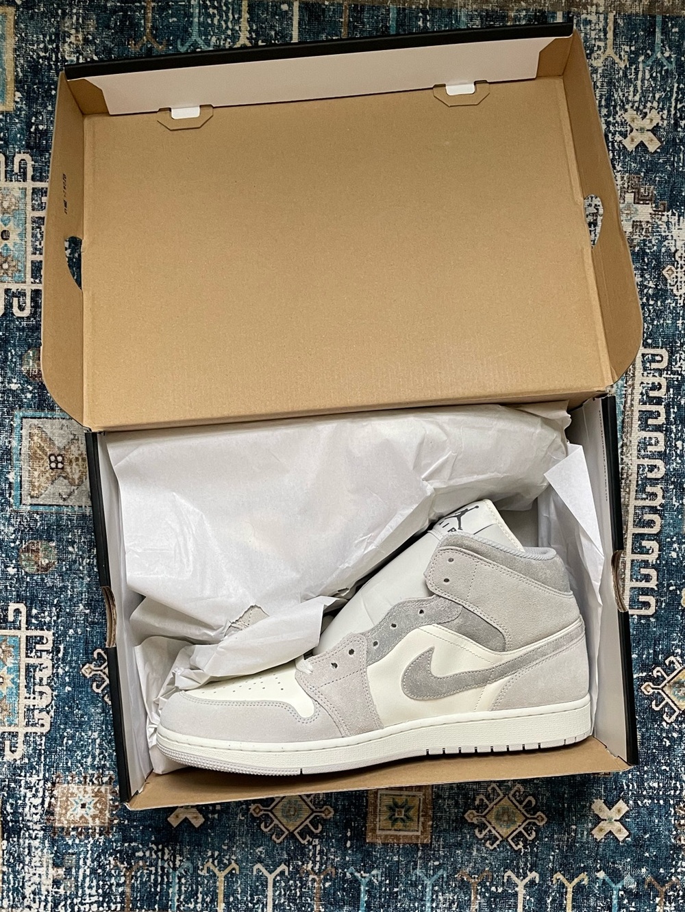 Jordan Retro High Top Sneakers White and Light Gray